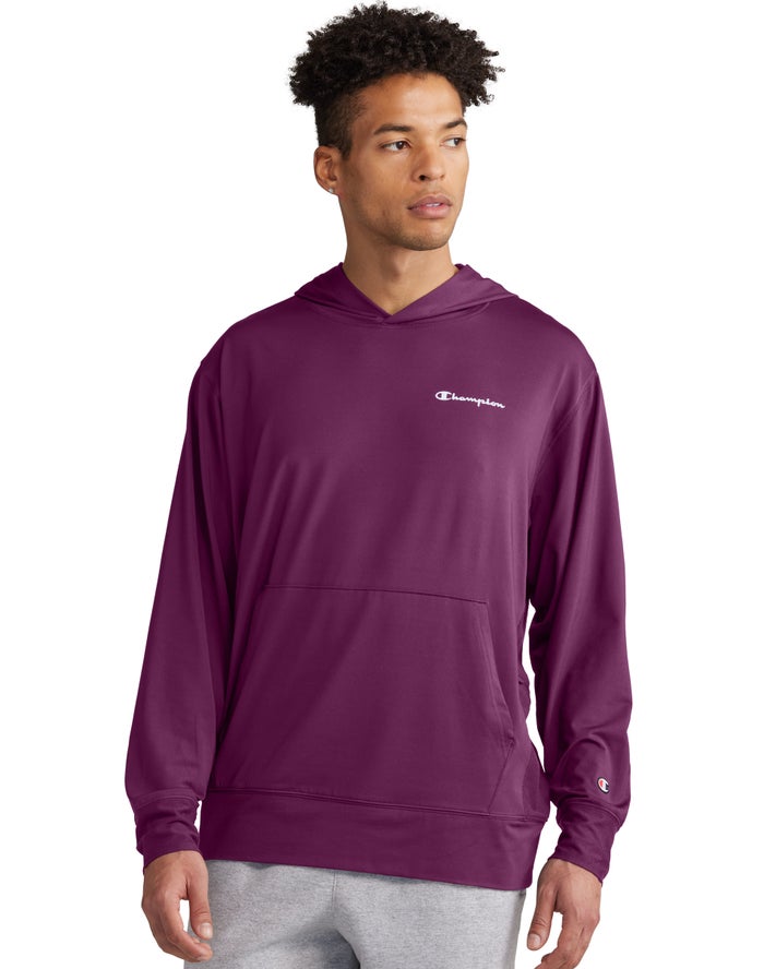 Champion Mens Hoodie NZ - City Sport Reflective Script Logo Purple ( 7358-VACOY )